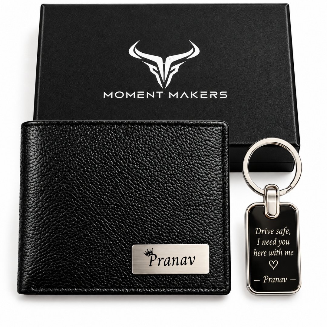 Premium Wallet + Metal Keychain